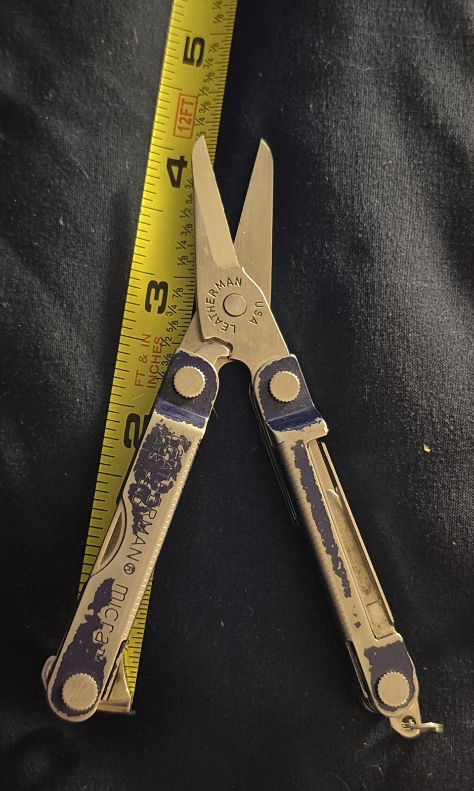 Leatherman Micra 10-Tool Multi-Tool 2″ Straight Blade Blue/Silver Lanyard 2.5″