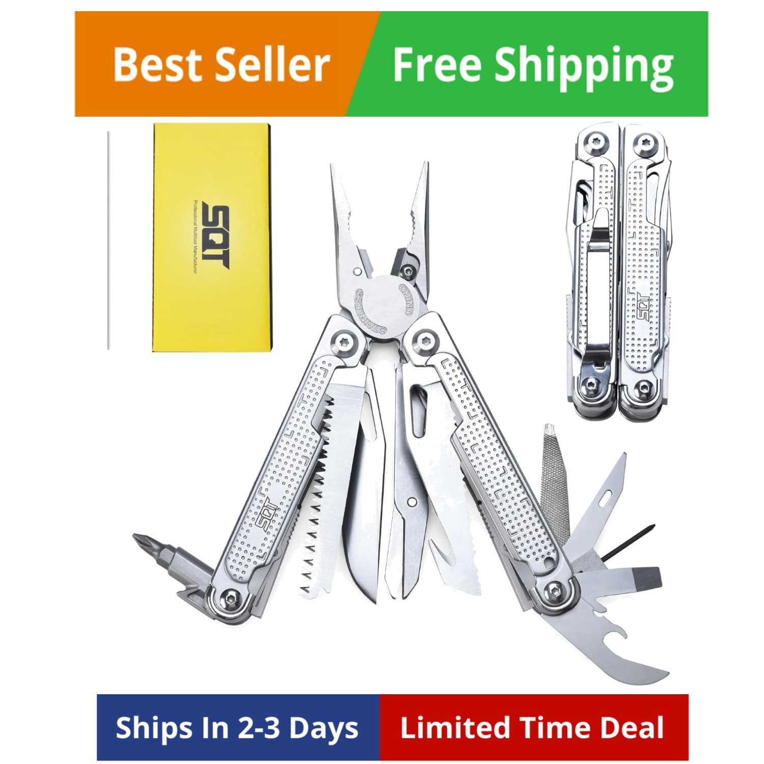 2048 20-in-1 Multitool, Foldable & Self-Locking, Professional Tool for DIY, H…