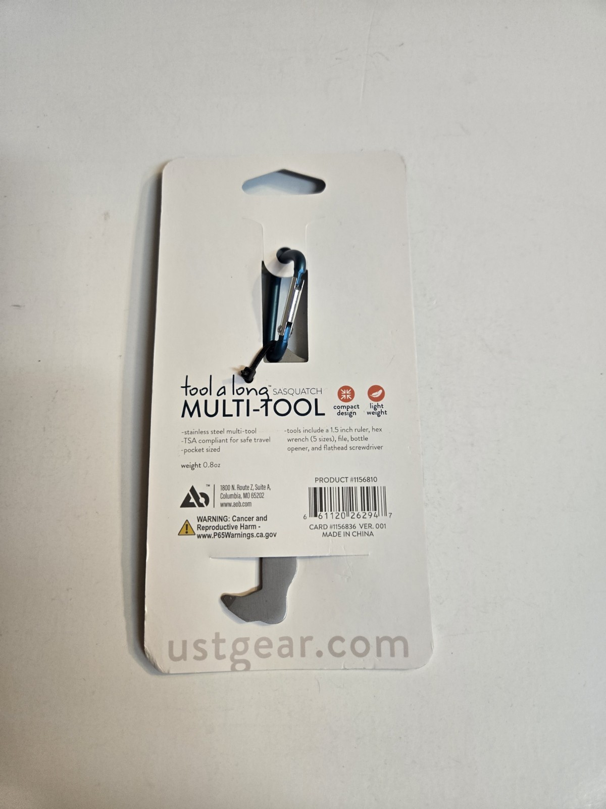 UST Tool-A-Long Multi-Tool Lightweight Stainless Steel One Piece Construction