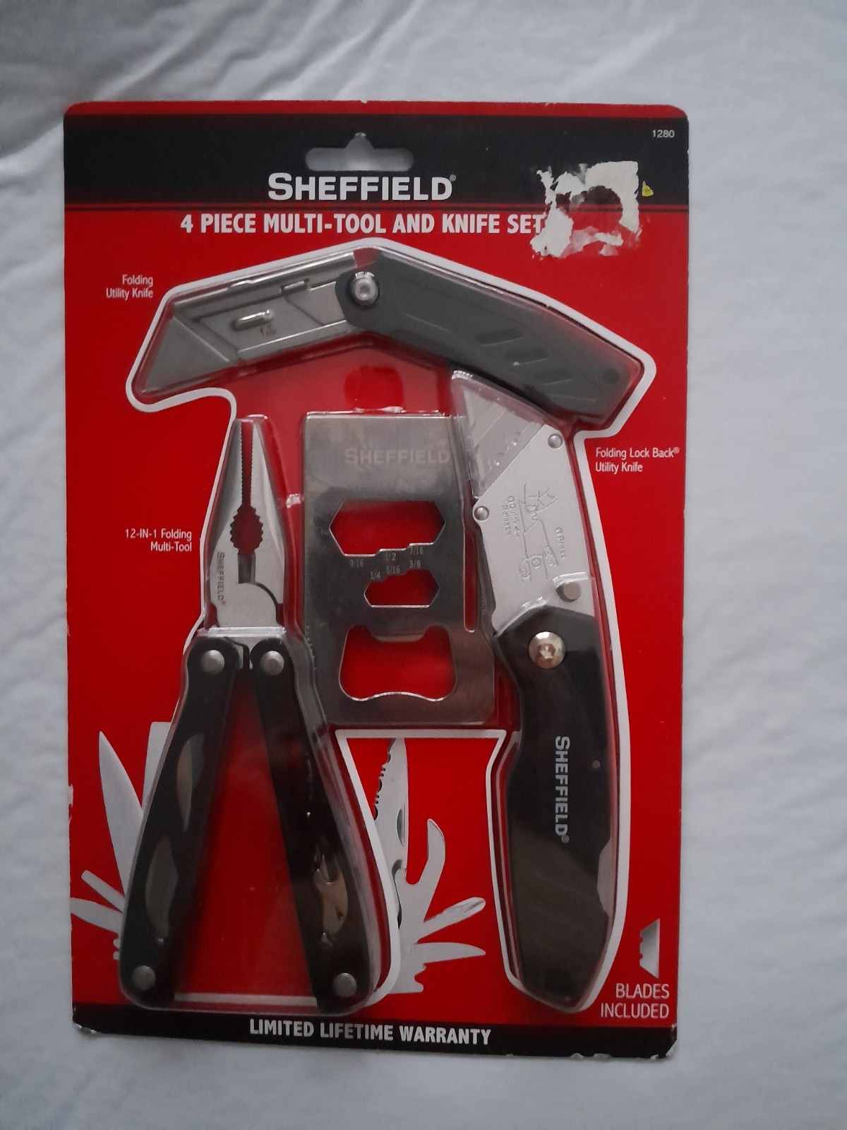 Sheffield 4 Piece Multi-Tool and Knife Set Blades Included Brand New