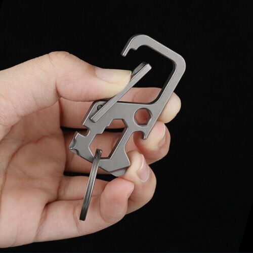 Outdoor Multi EDCTC4 Titanium Alloy Mechanic Keychain Carabiner Opener Portable