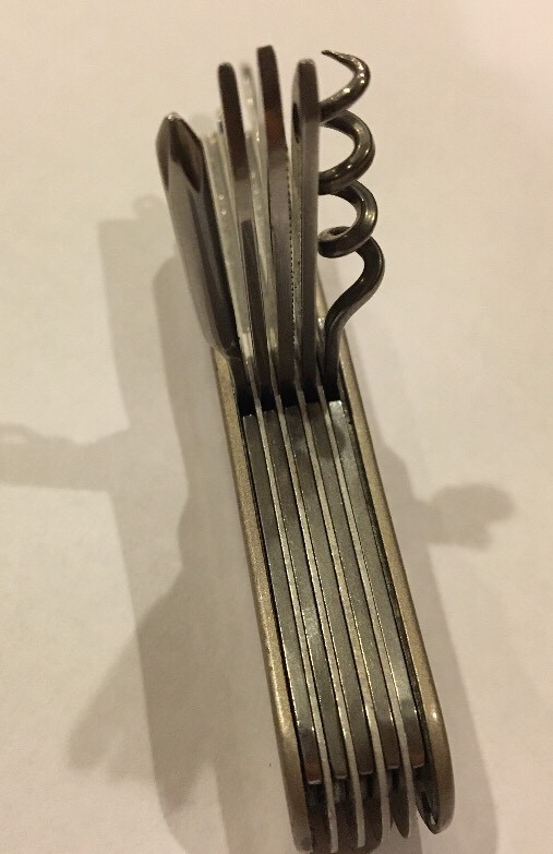 Sheffield Stainless Steel Multi Tool Pocket Knife. Chrome Cork Screw Screw Drive