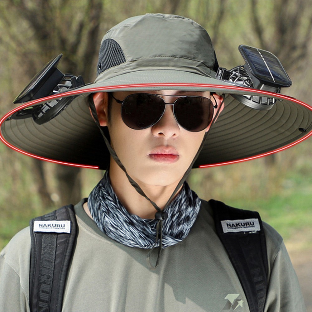 Portable Solar Powered Fan Hat with USB Charging Option for Outdoor Adventures