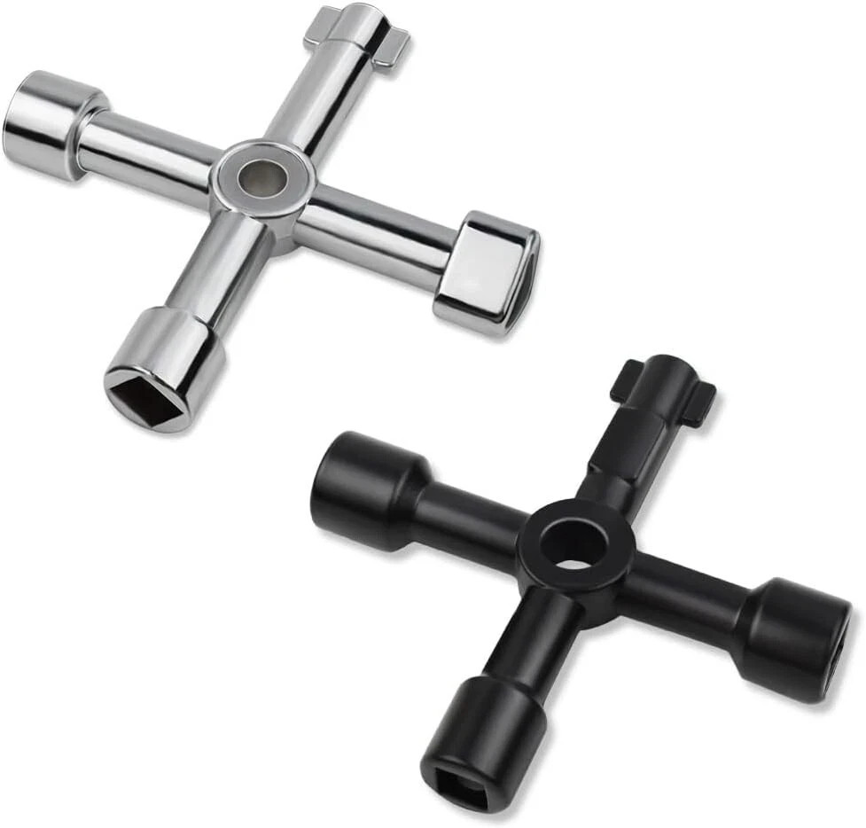 2 Pack Sillcock Key Set,4 Way Water Key Tool,Multi-Functional Silcock Water Keys