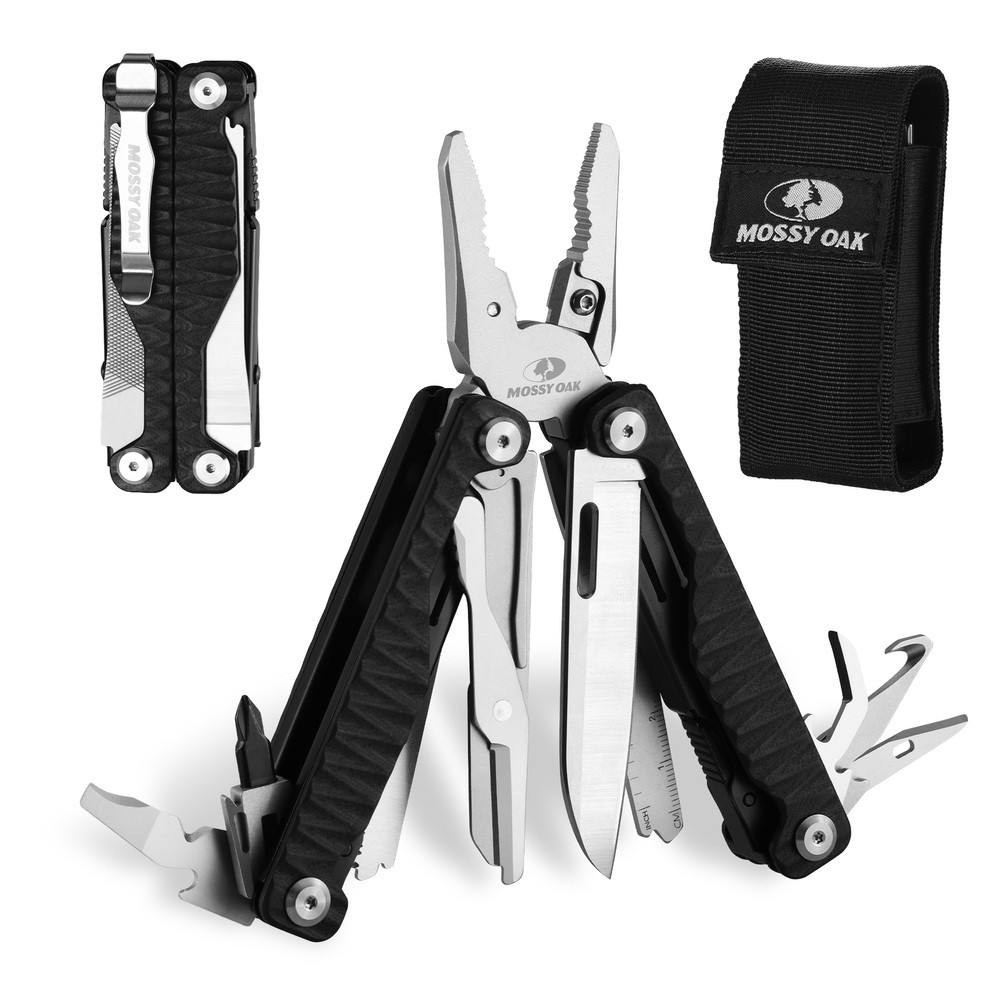 MOSSY OAK 17-in-1 Stainless Steel MultiTool Pocket Knife with Screwdriver Sleeve