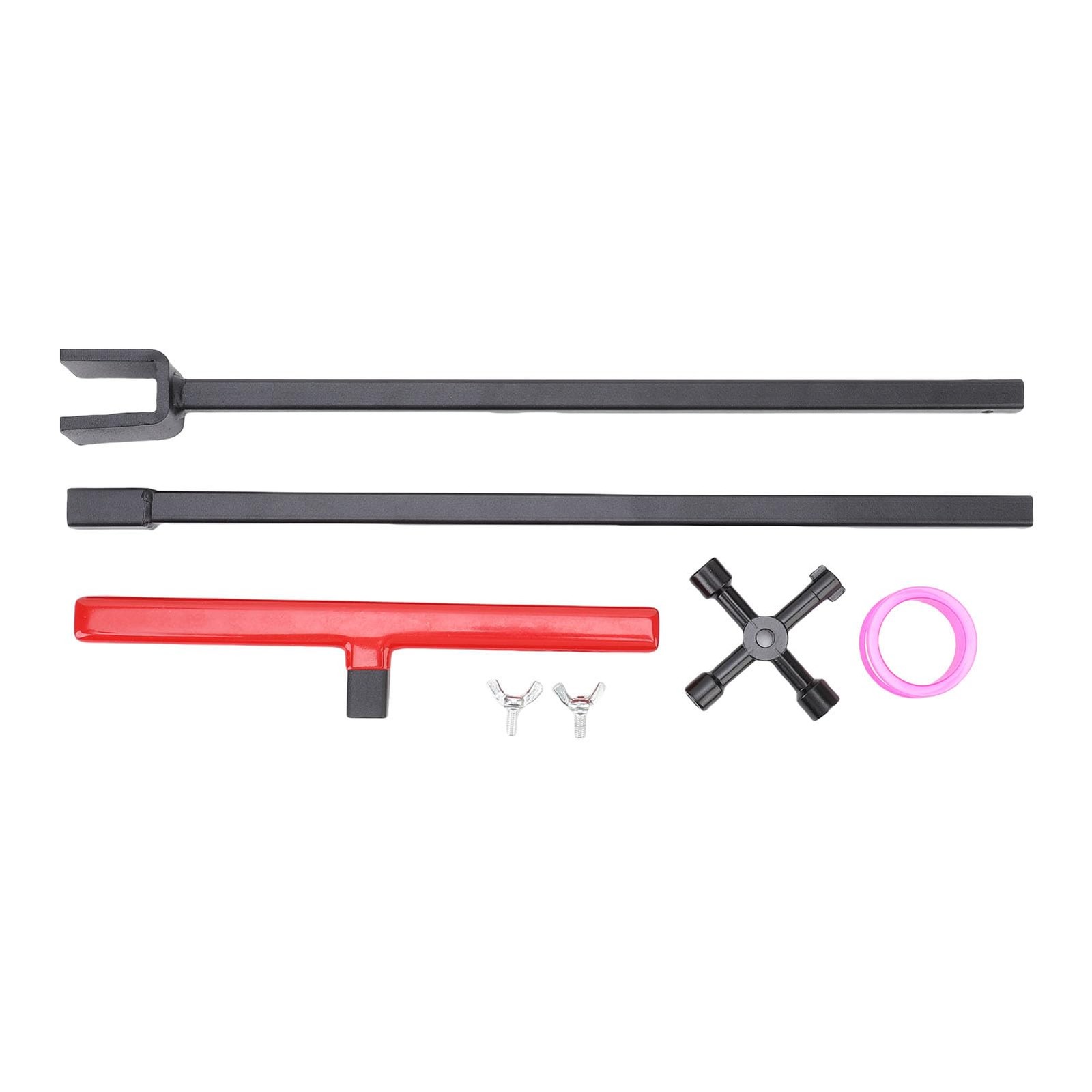 Carbon Steel Water Meter Key T Handle 4 Way Sillcock Wrench Shut Off Tool