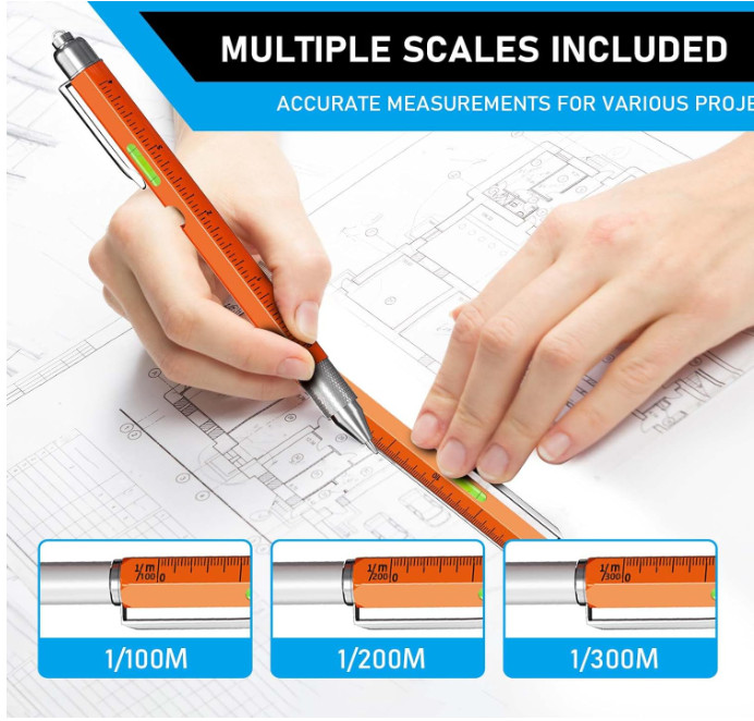 Set de 2 bolígrafos multiherramienta 11 en 1 con luz LED, regalo ideal para homb