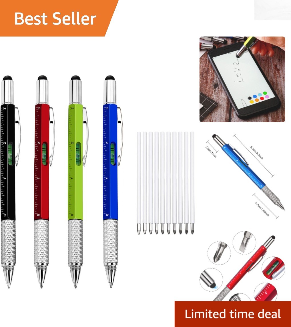 Portable 6-in-1 Multi-Tool Pen Set with Refills – Perfect for DIY Lovers