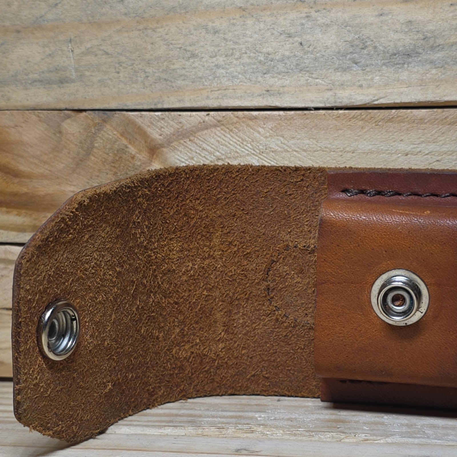 Vintage Schrade Brown Leather Belt Sheath Pouch w/ Snap Closure for Tool Carry