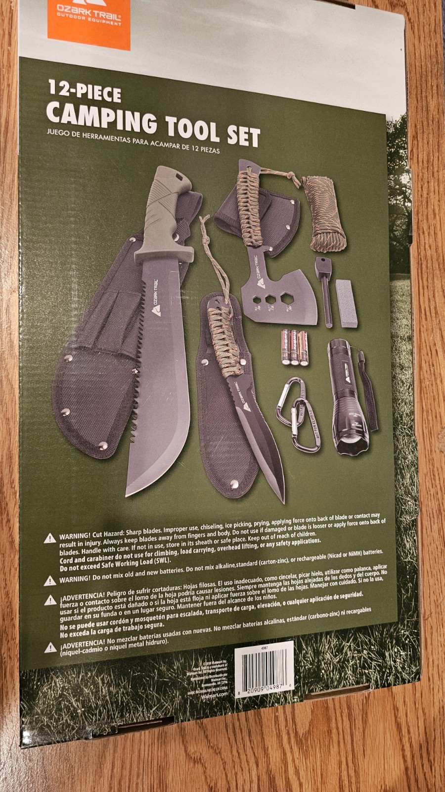 Ozark Trail 12-Piece Camping Tool Set Hatchet Knife Machete Flashlight Sheath