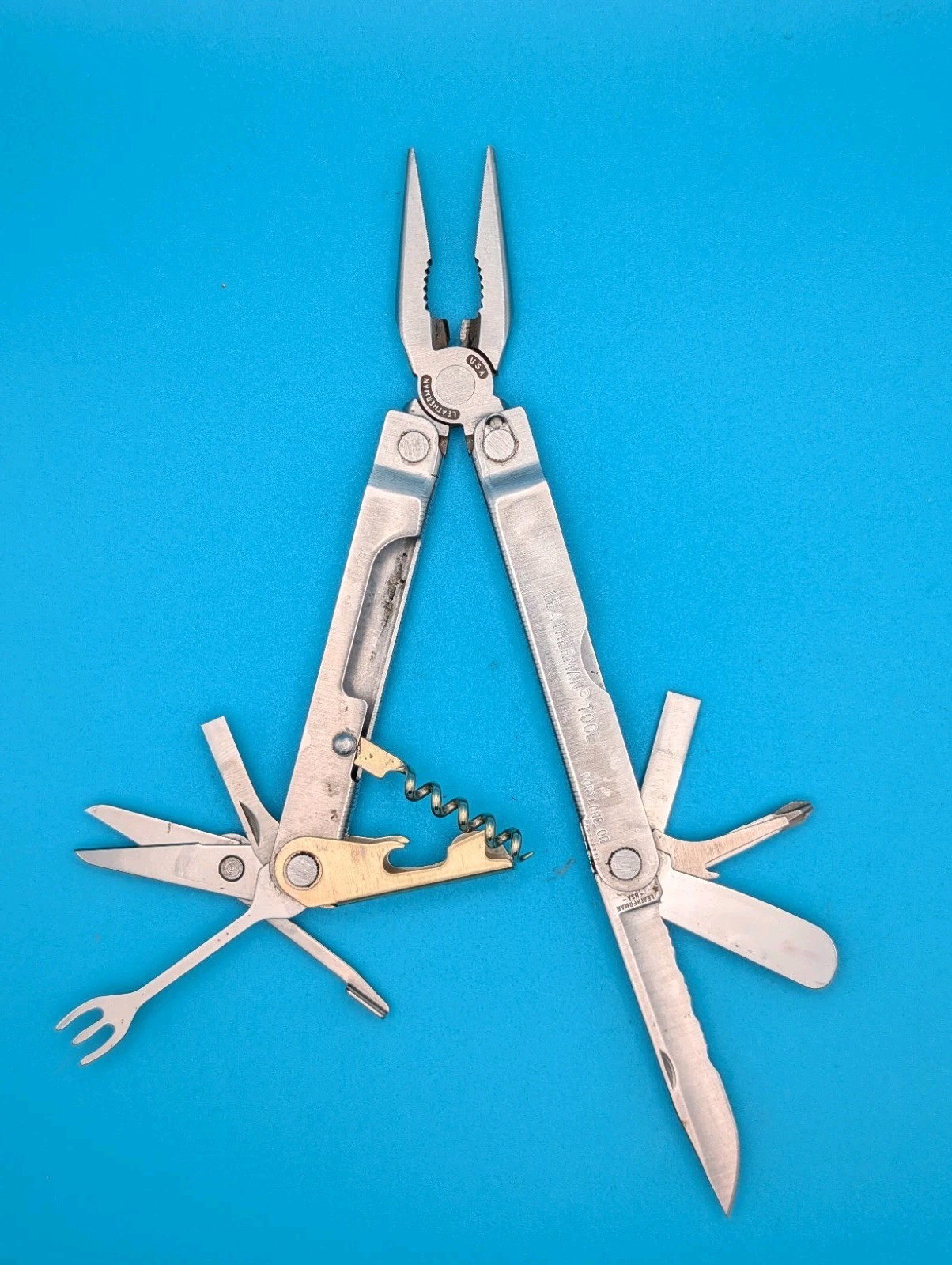 Leatherman Flair Multi-Tool Stainless Knife Pliers USA! With Sheath! 03/00 DATE
