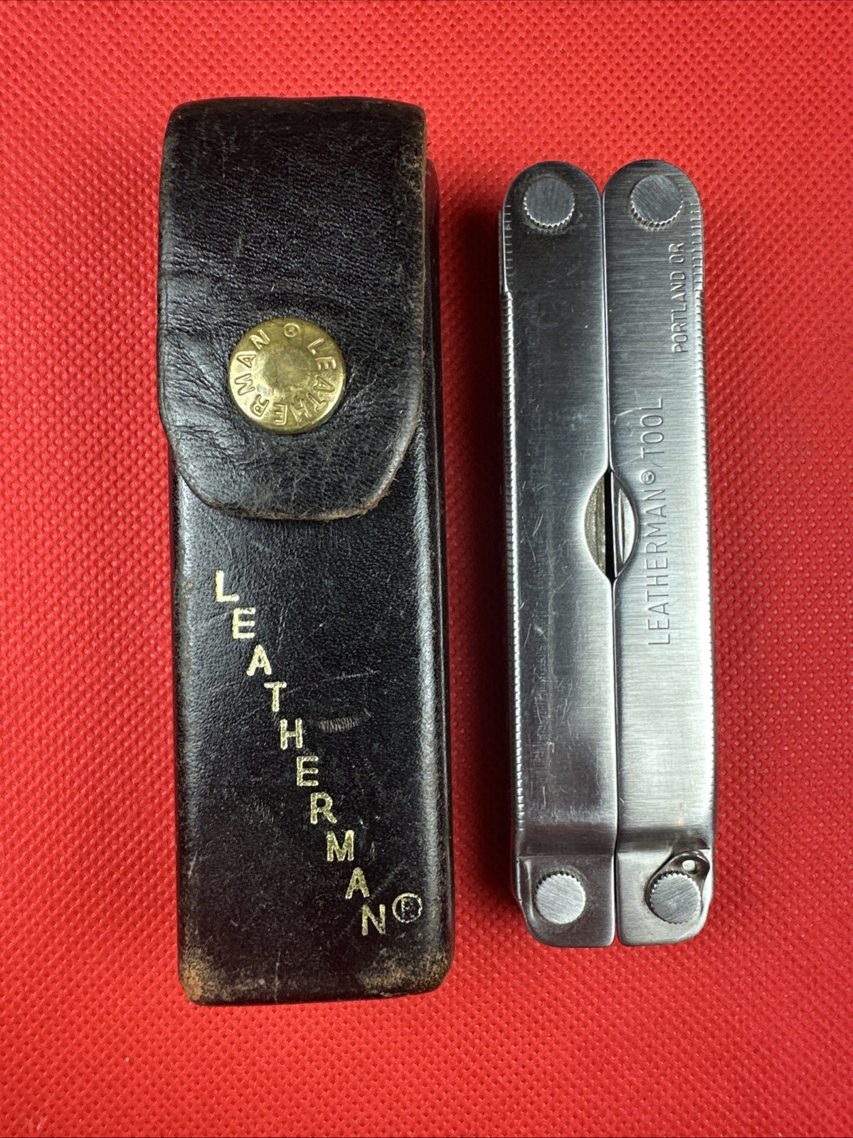 1996-7 Original Leatherman PST II Leather Sheath, Scissor, fish hook file, combo