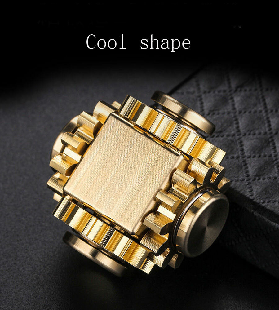 EDC Gear Linkage Brass Gyroscope Fingertips Spinning Top Gearwheel Gyro Toy Gift