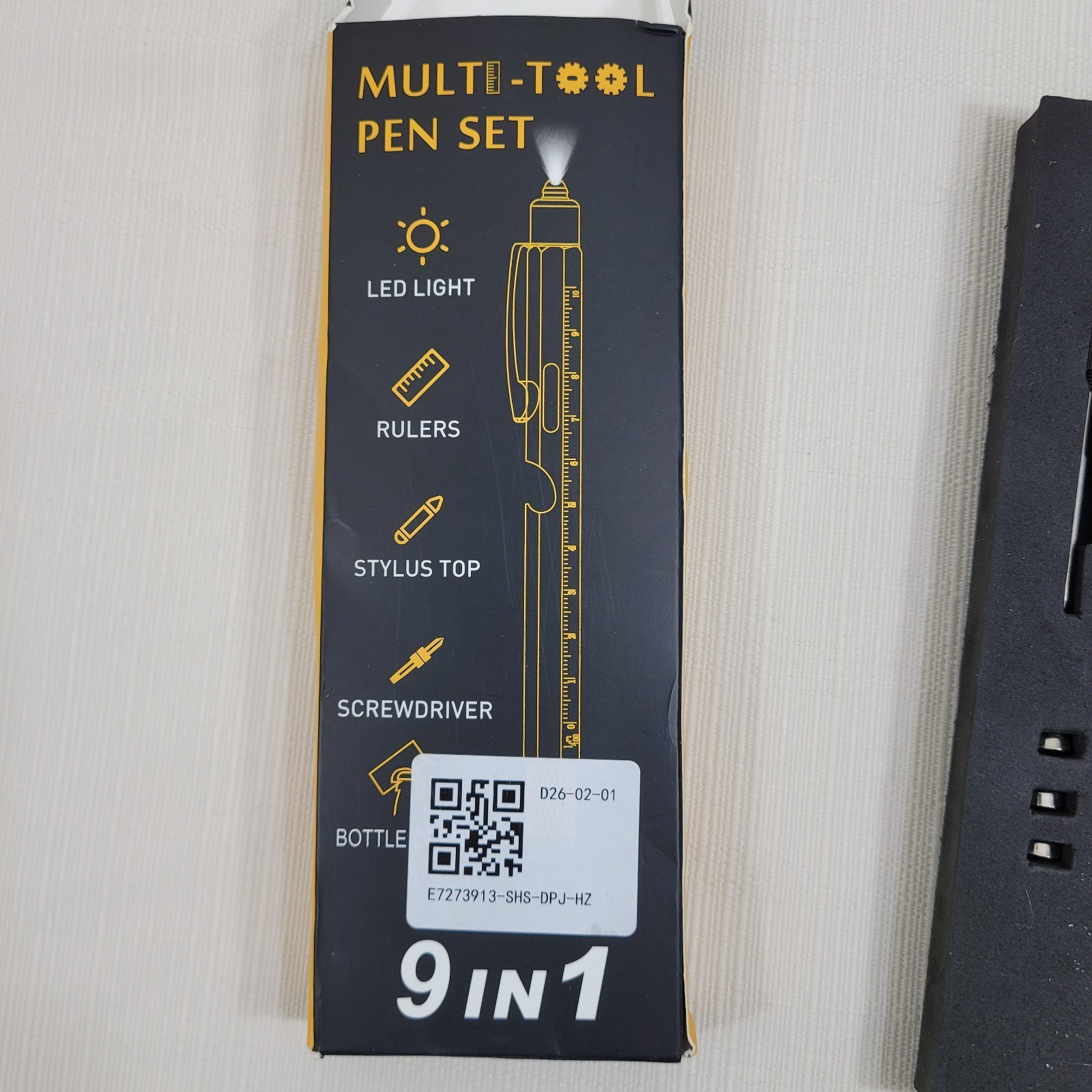 9 in 1 Multi-tool Pen Set LED Light Stylus Screwdriver Rulers Level Open Box