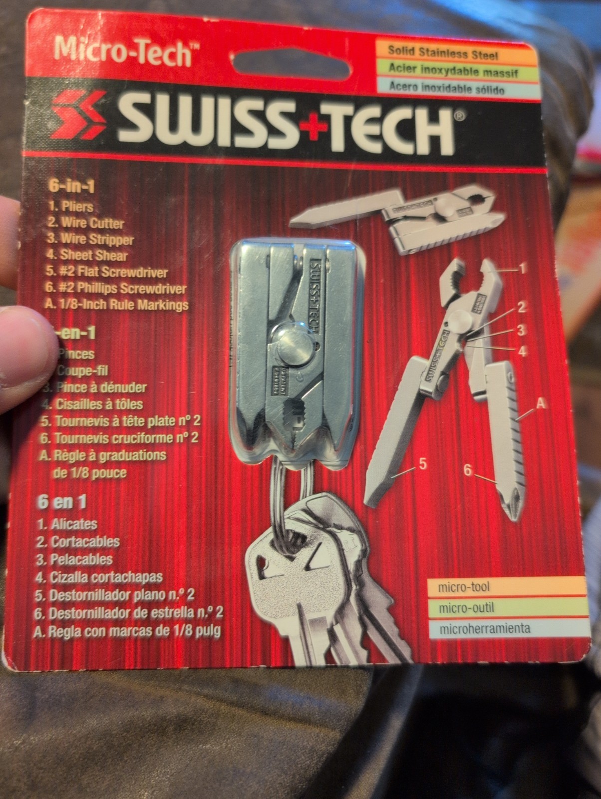 Swiss+Tech Micro Tech 6 in 1 Key Ring tool Stainless Steel Muti-tool 2009