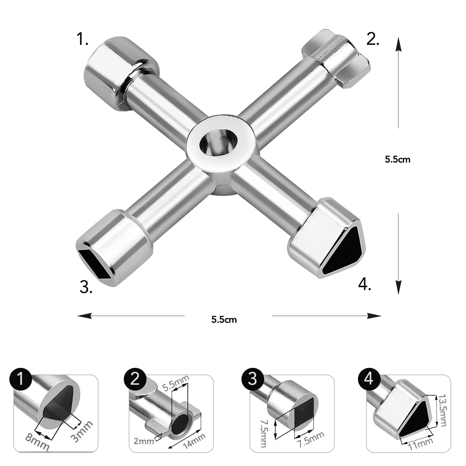 4 Way Utilities Key Multifunctional Cross Key Control Cabinet Key…
