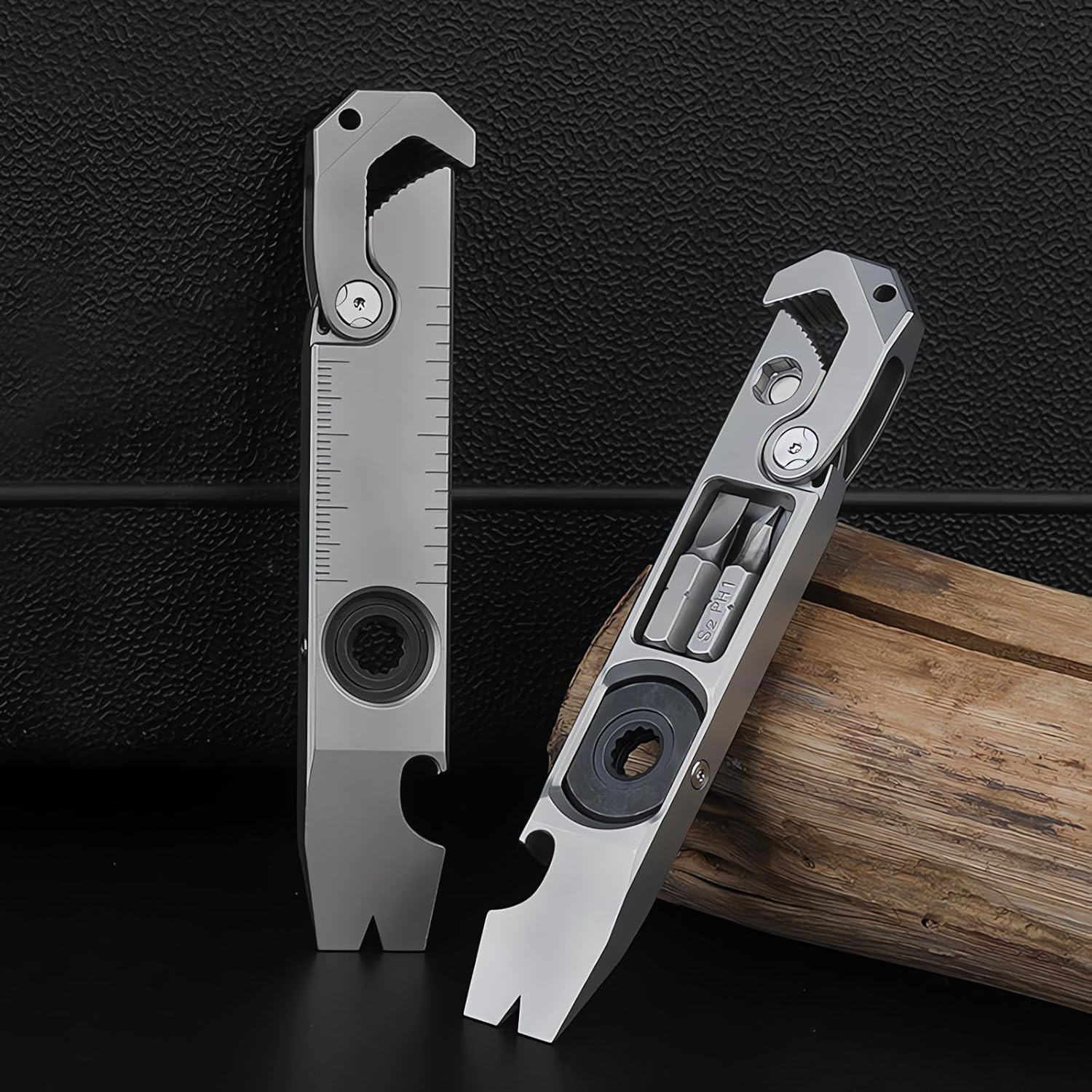 Titanium Pry Bar,Multi-Tool,Edc Tool,Versatile Pry Tool,Bottle Opener,Wrench,Rat