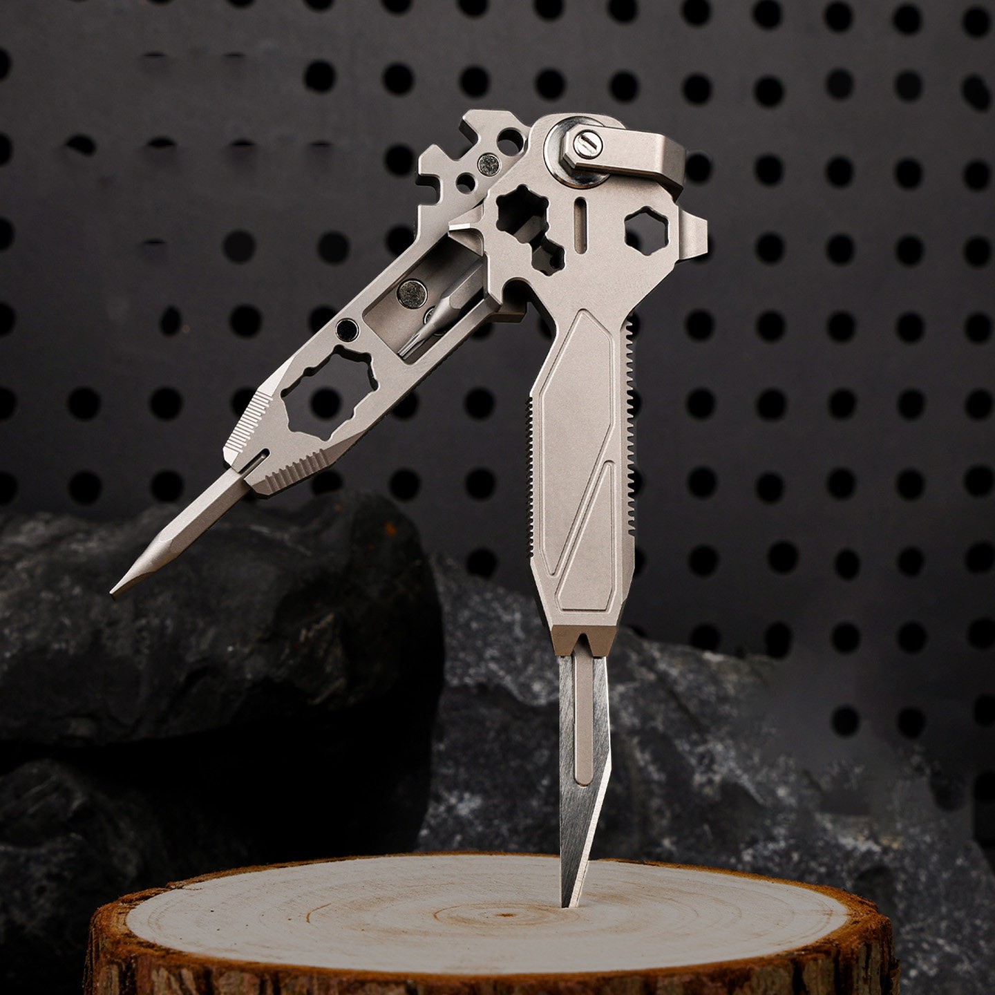 Titanium Alloy Mini Folding Utility Knife Keychain EDC Pocket Package Opener