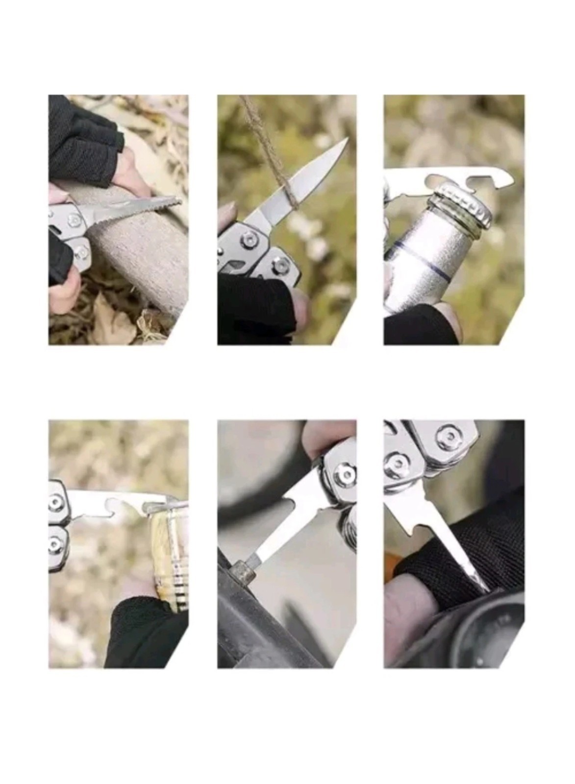 Multi Tool 13 in 1 Mini Keychain Outdoor Knife Pliers Camping L-size