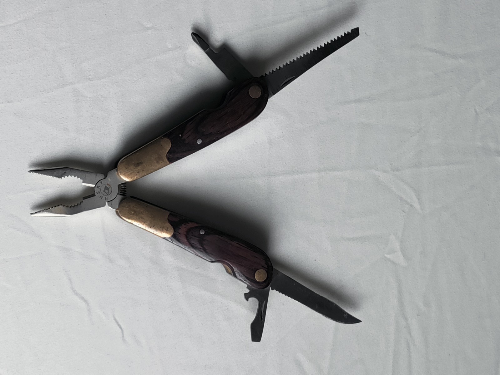 HUSKY 25 Years 25th Anniversary Limited Edition Multi-Tool Brass Wood Vtg USA