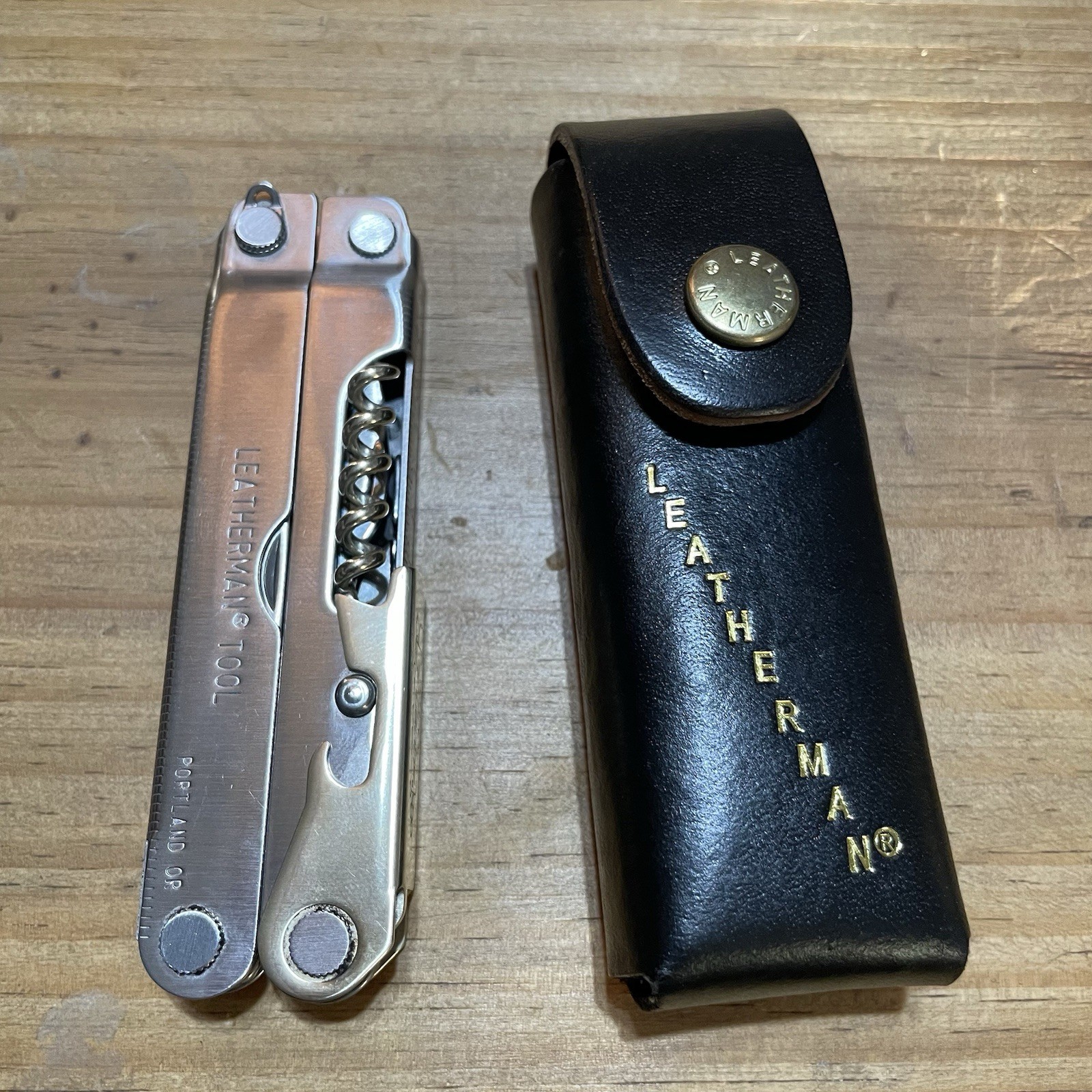 Leatherman Flair Multi Tool Folding Knife Corkscrew w/ Sheath USA 1990