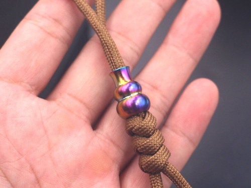 EDC Ornaments TC4 Titanium Outdoor Key Parachute Cord DIY Tool Lanyard Bead Toy