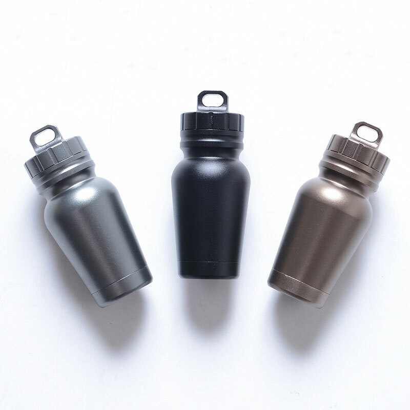 CNC Aluminium Alloy Outdoor Survival Waterproof Box Travel EDC Keychain Tank