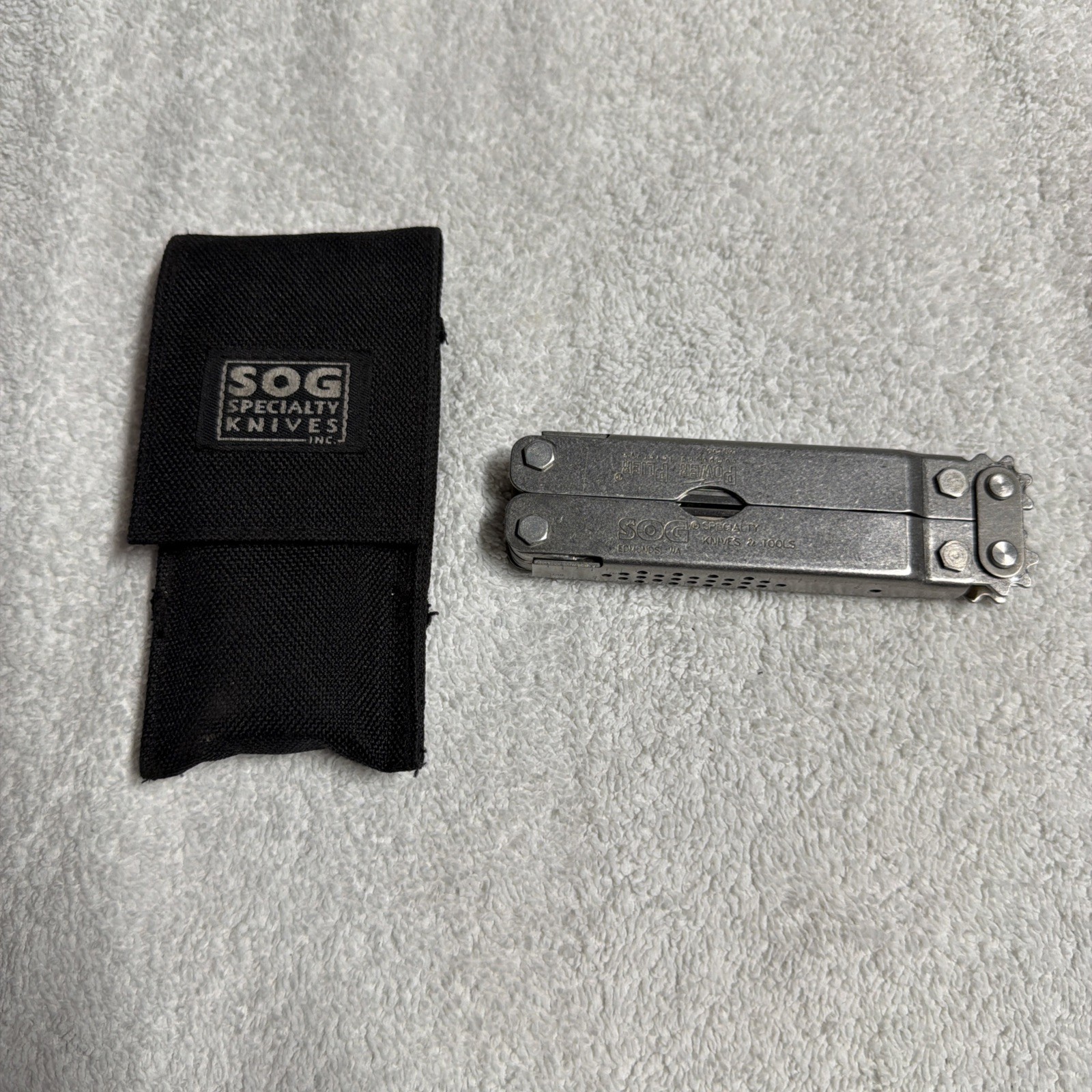 Sog Power Lock Pliers Multi Tool 13 Tools With Case Knife Saw