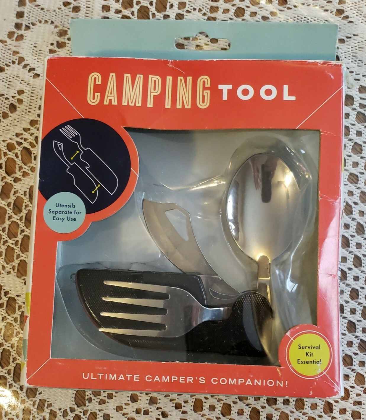 Ultimate Camping Utensil Survival Tool w/Knife, Fork, Spoon! New Old Stock Read