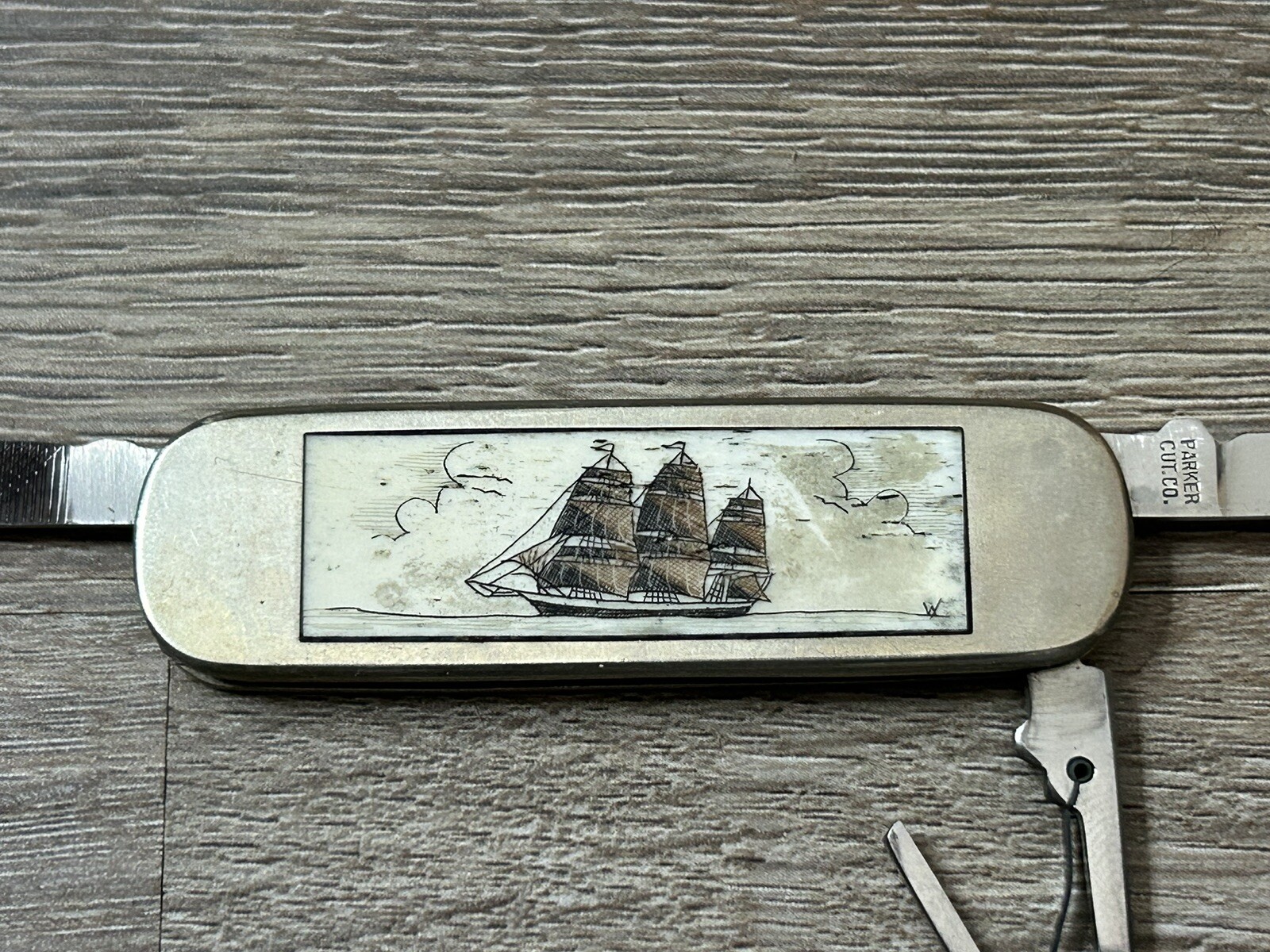 Vintage Parker Cut Co Ships Stainless Steel Multi Tool Pocket Knife Japan