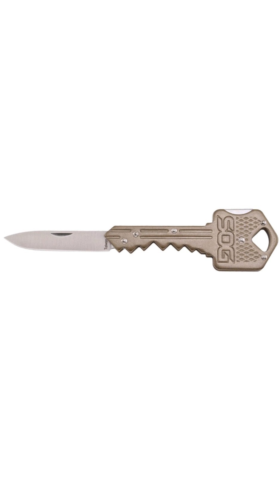 SOG Key Shaped Folding Lock Blade Knife For Pocket or Keychain Stainless Steel