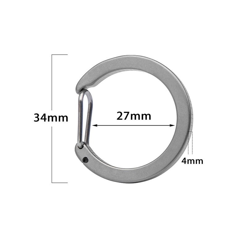 Titanium Alloy Keychain Carabiner Outdoor Travel Size Mechanical Fast Buckle EDC