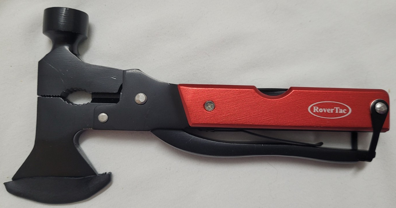 Rovertac Multi Tool Hammer Saw Axe Knife Wire Cutter Pliers Wrench Screwdriver +