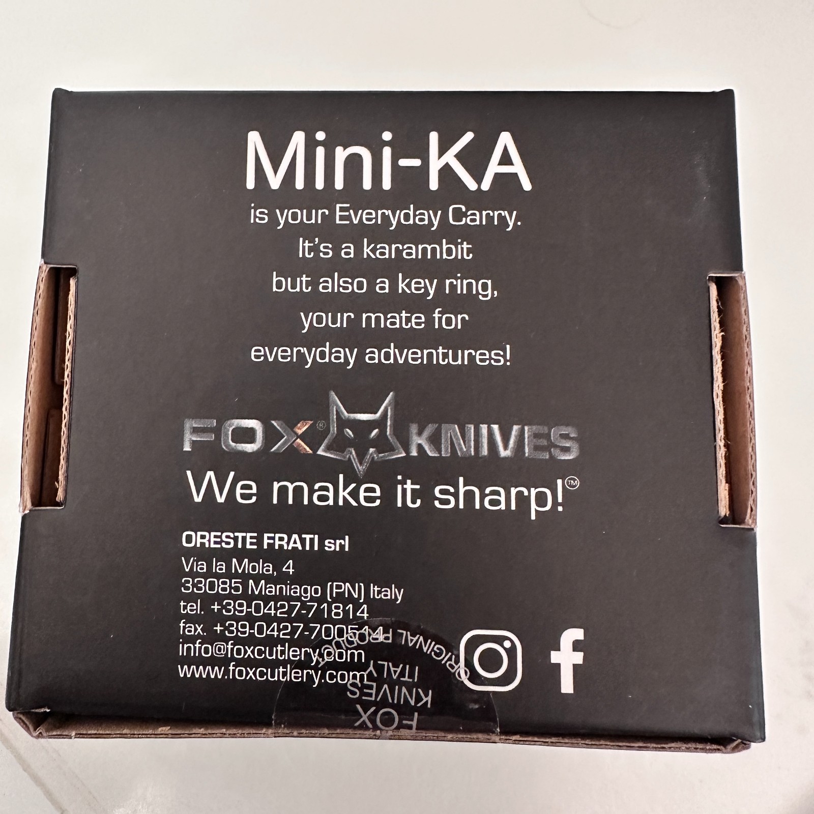 FOX KNIVES Mini-KA Folding FX-535 O Knife 1″ Stainless Blade Orange Grip