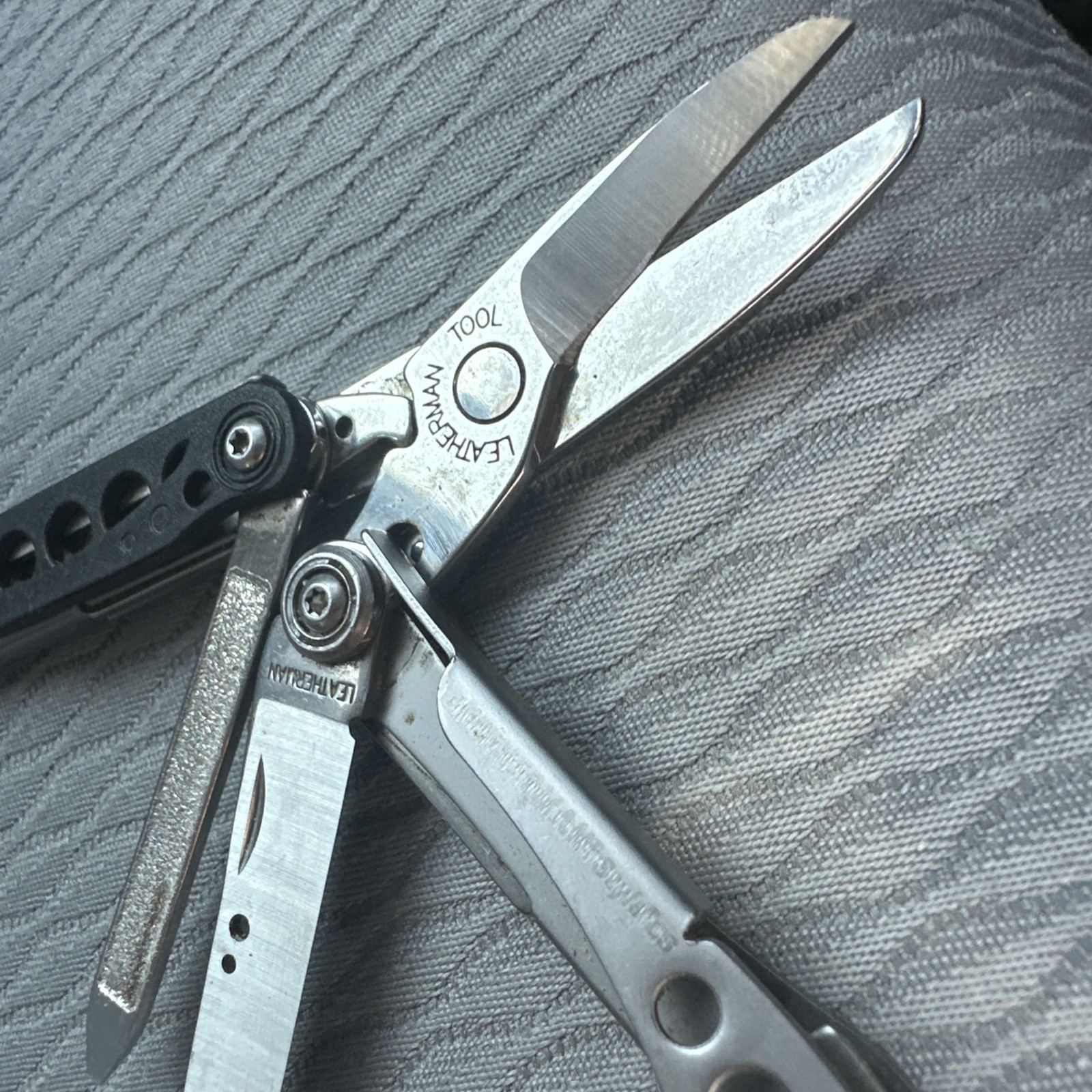 LEATHERMAN STYLE CS Black 6 Multitool Carabiner Knife File USA Retired NICE COND
