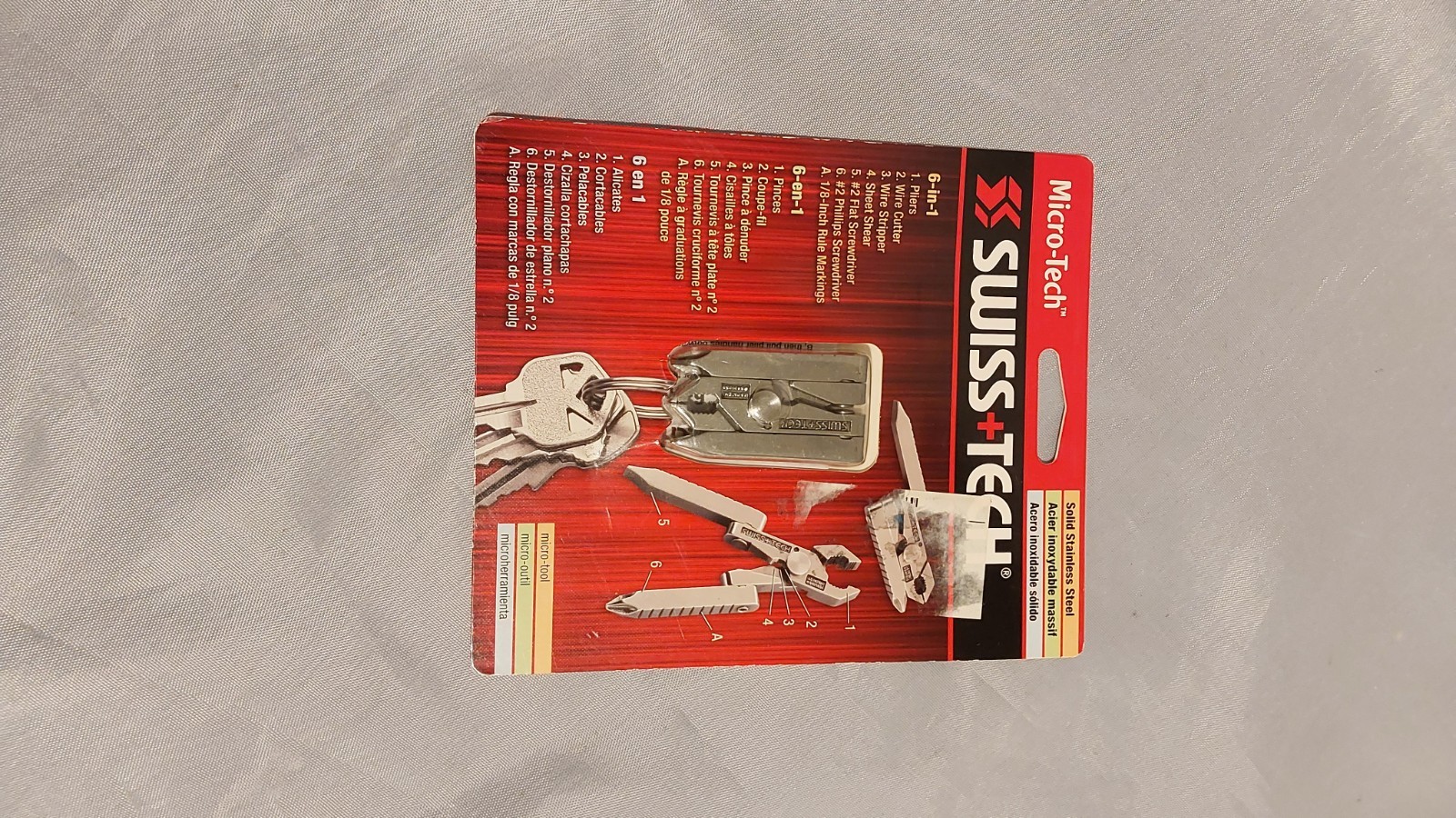Swiss+Tech Micro Tech 6 in 1 Key Ring tool Stainless Steel Muti-tool 2009