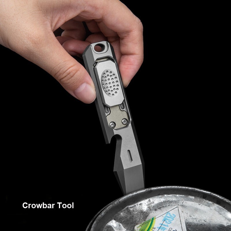 EDC Titanium Alloy Multi Tools Pry Bar Crowbar Fidget Clicker Toy Stress Relief