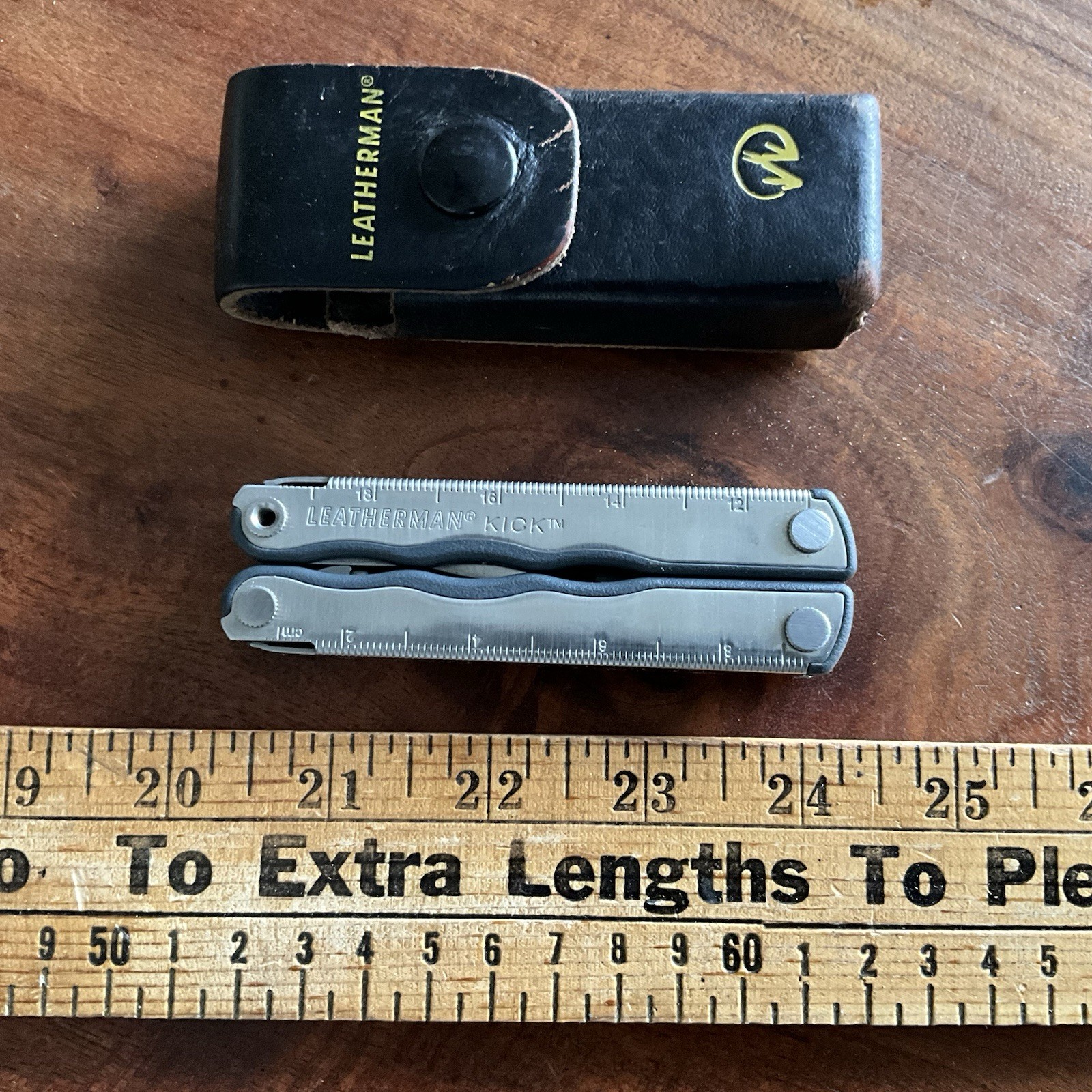 Vintage Leatherman Kick Folding Multi Tool Pliers Knife w Sheath May 2008 Date