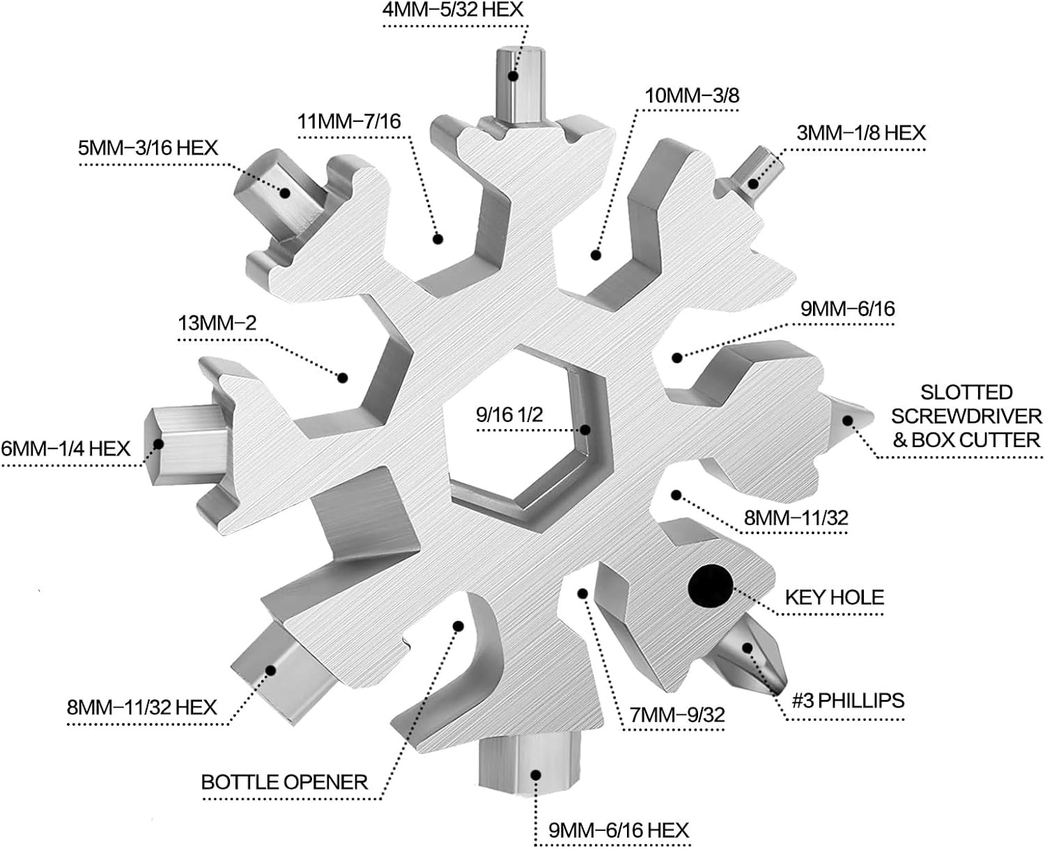 Stocking Stuffers for Men – Snowflake 18 in 1 Multitool Christmas Gifts, 2 Pack