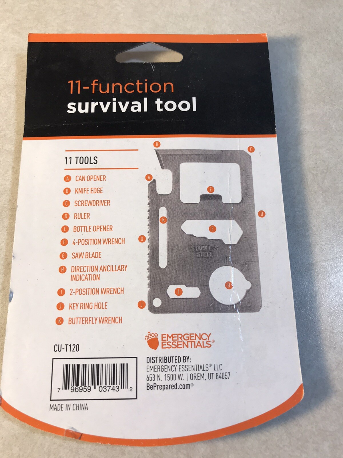 Credit Card Sized Emergency Essentials 11 Function Survival Tool Pocket Survival