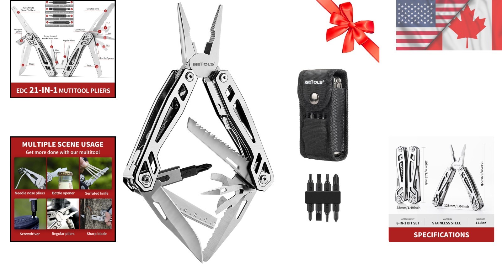 Versatile 21-in-1 Stainless Steel Multitool – Great Birthday Gifts for Everyone