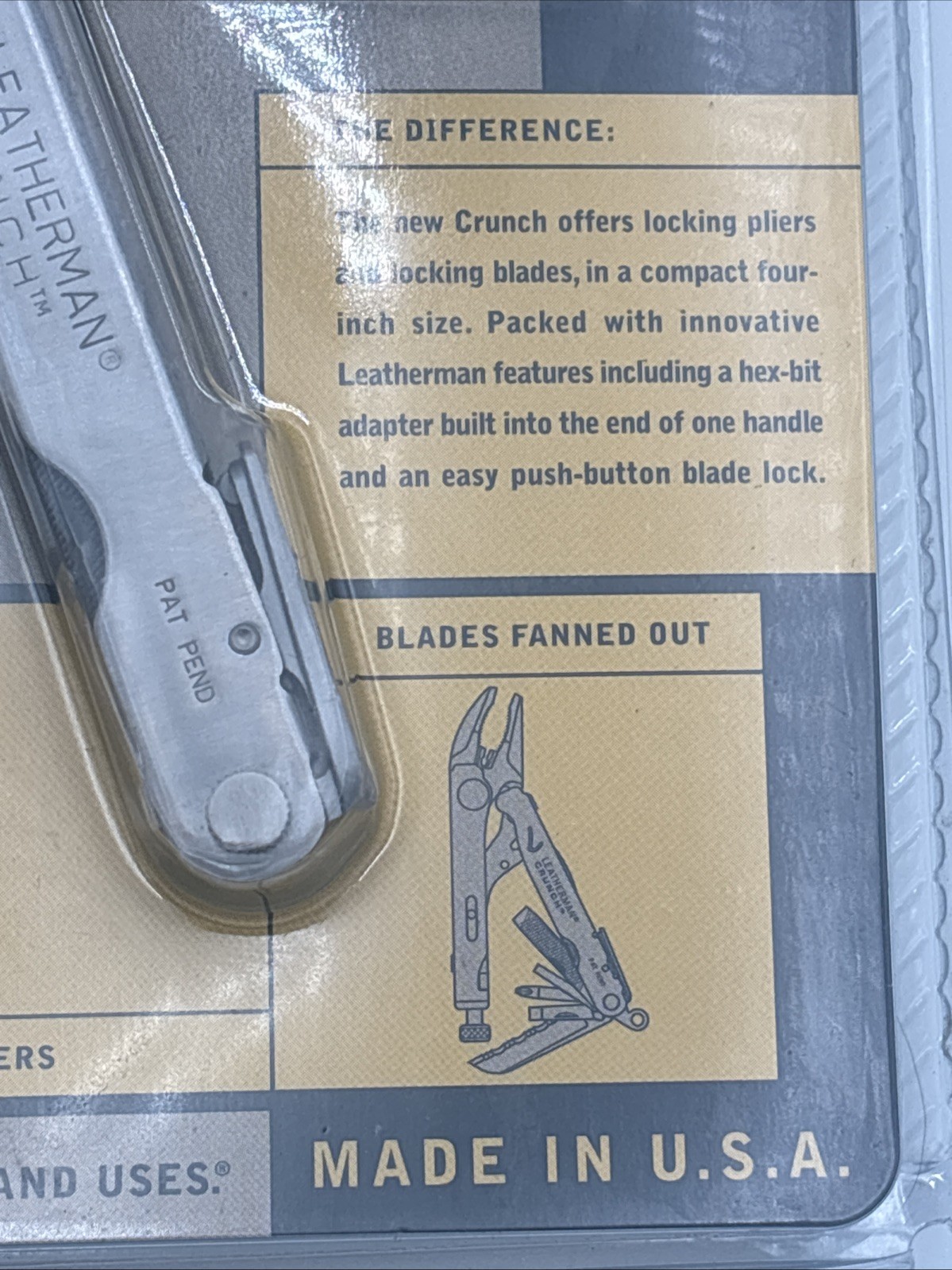Discontinued Original Leatherman Crunch Pre Patent Multi-Tool Leather Sheath NIB