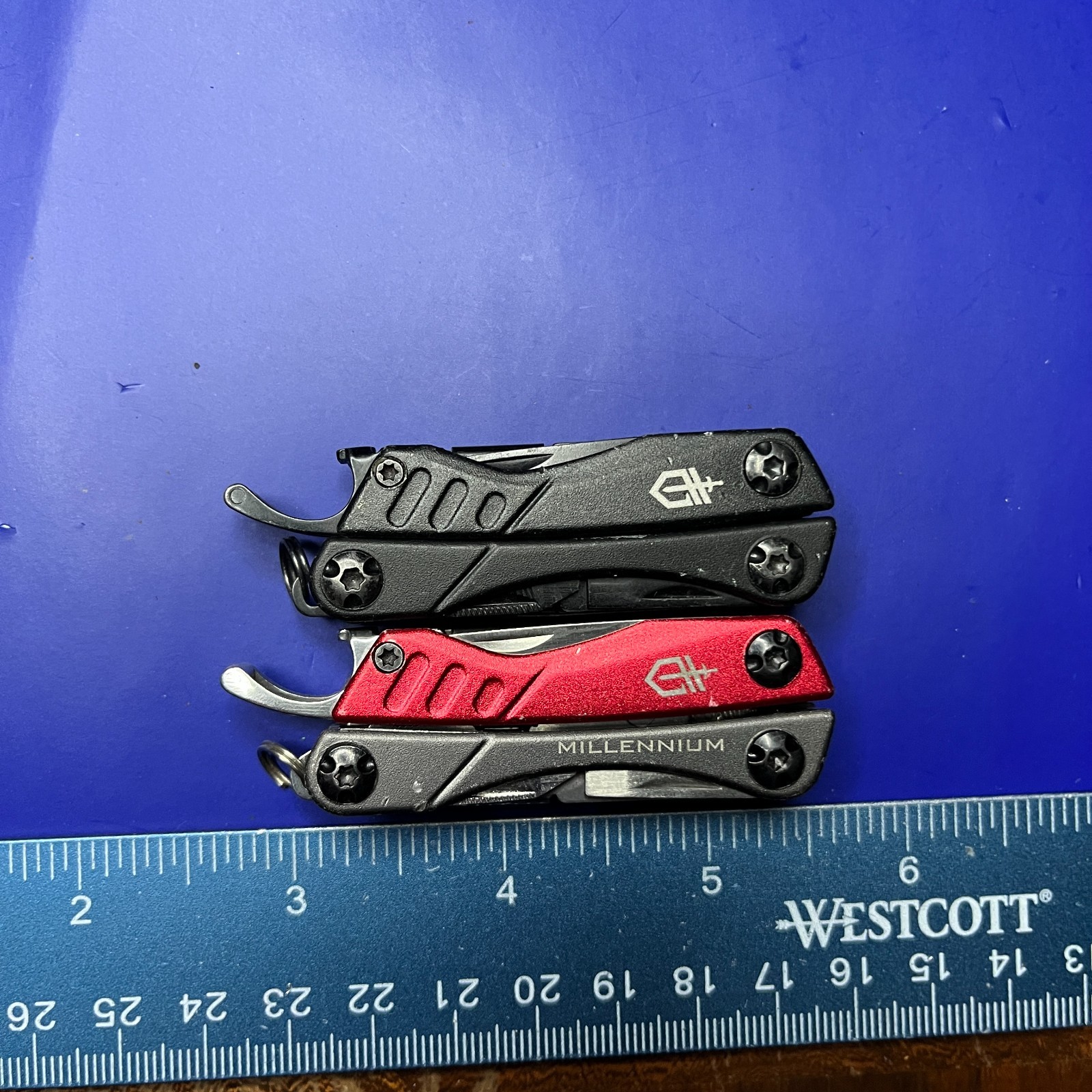 Lot of 2 Gerber Dime Multi-Tools Small Keychain Pliers Knife File Scissors