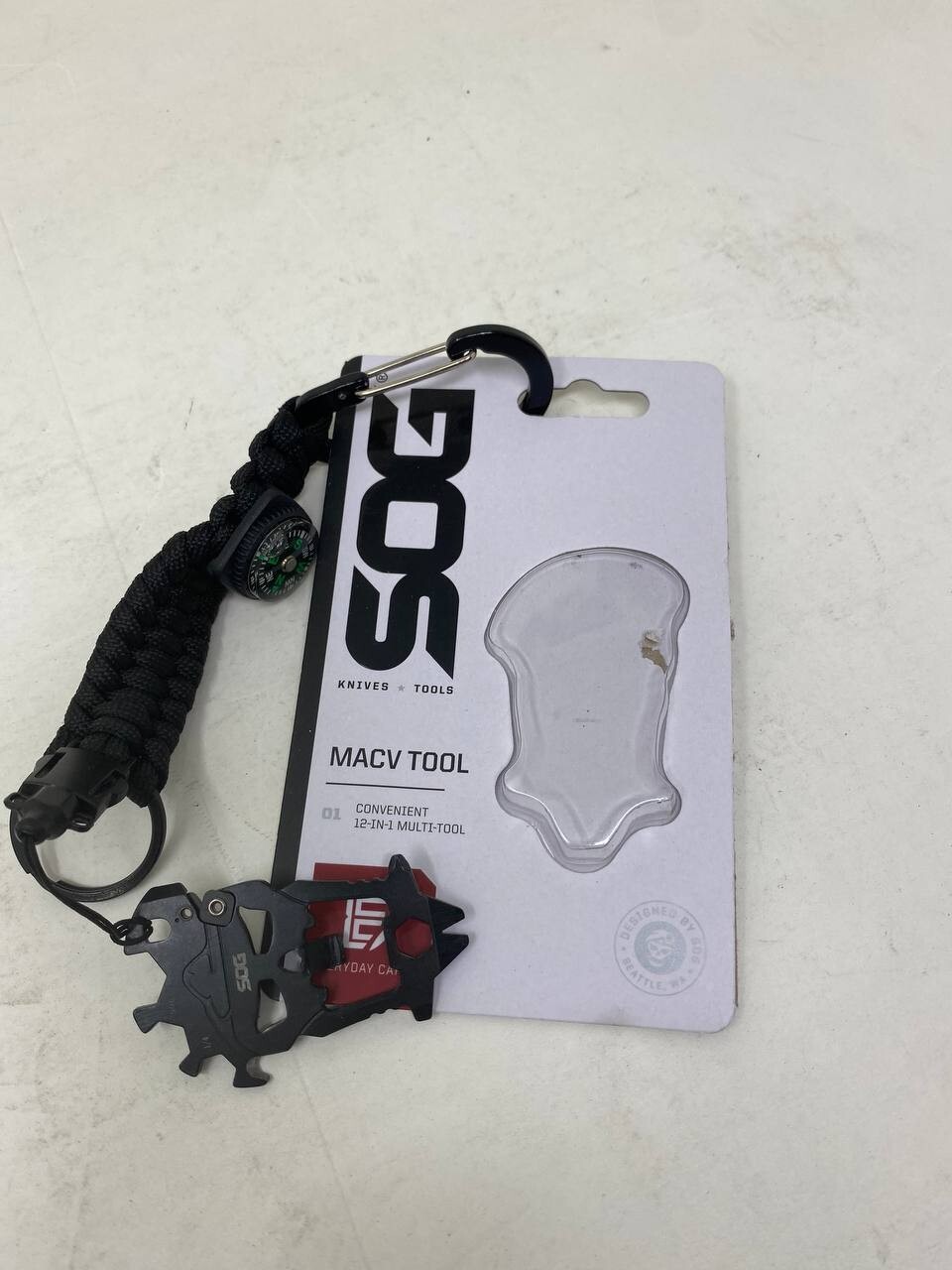 SOG MacV Multi Tool Wrench Screwdrivers Pry Bar Bottle Opener Sharpener Puller