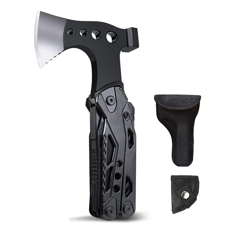 Multi Function Purpose Axe Hammer Tool Knife Camping Hatchet Survival Outdoor