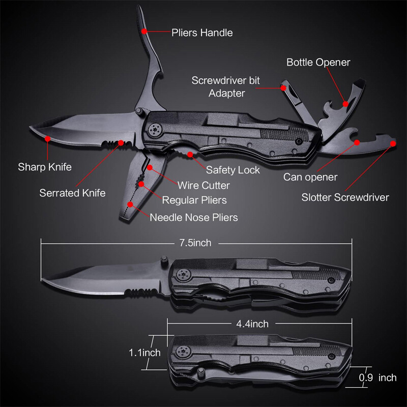 18-in-1 Multi tool Knife Multipurpose Outdoor Folding Pocket Pliers Multitool