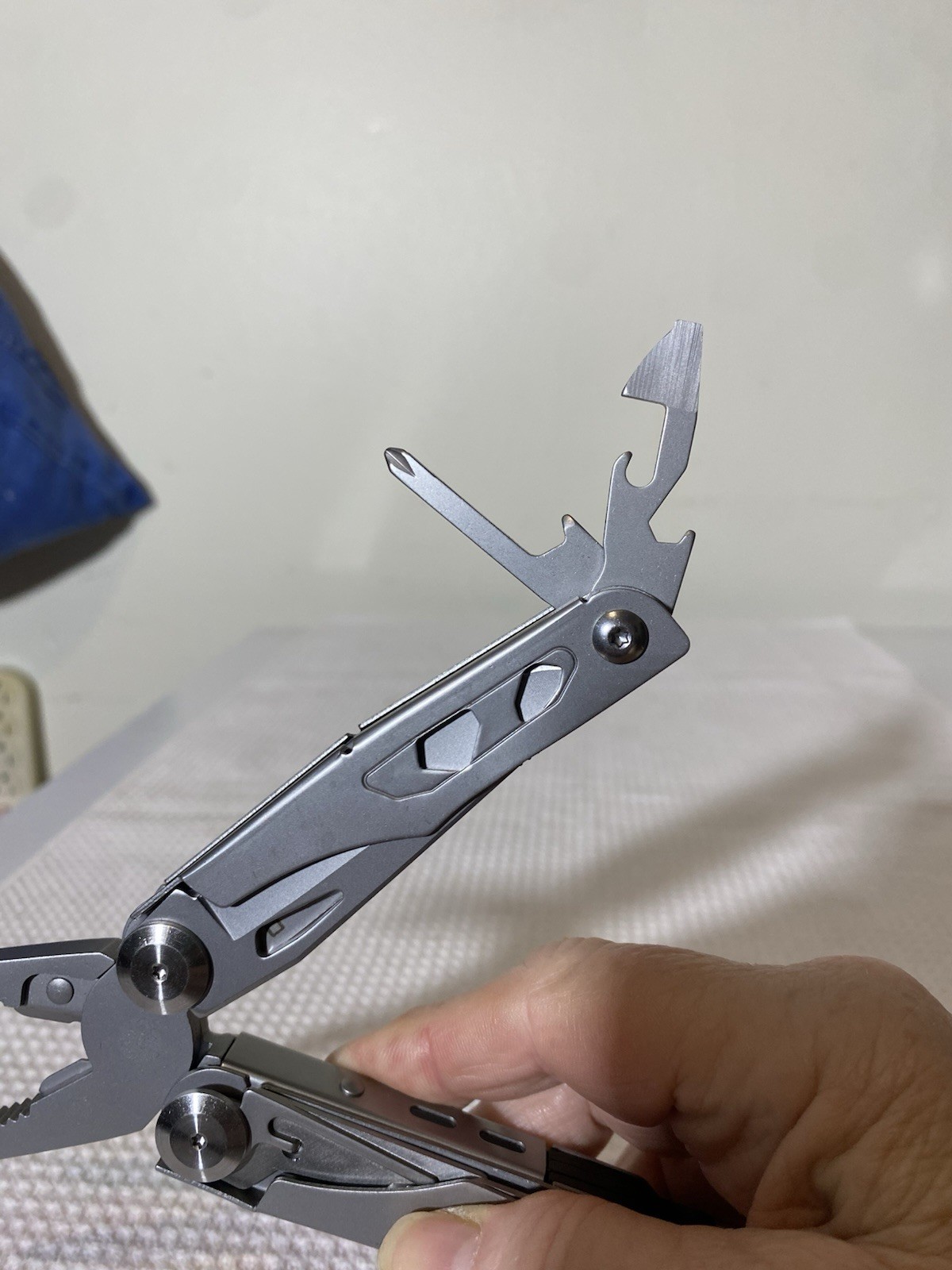 Silver Stainless Steel 13 In 1 Multi-Tool, Plier, Knife, Screwdrivers