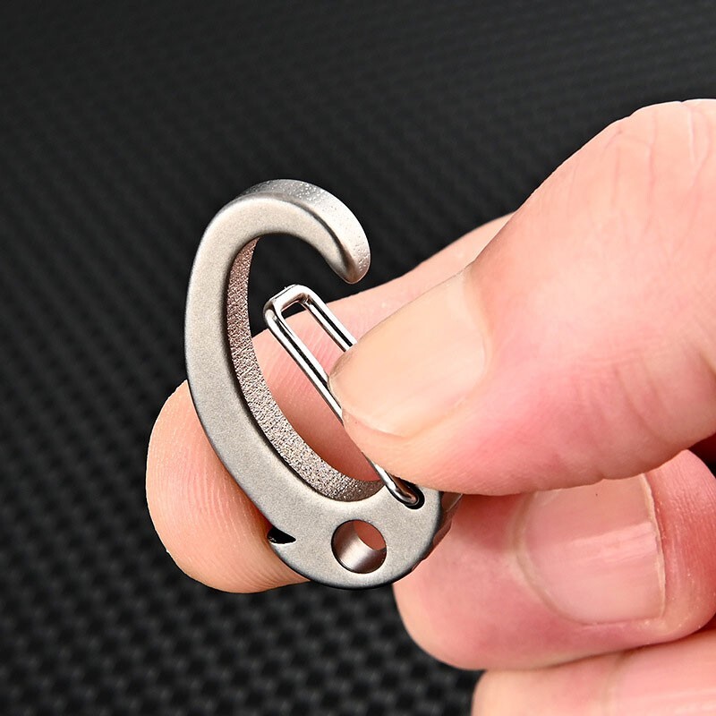 Hot Mini Titanium Alloy Key chain Carabiner Outdoor Travel Size Hanging Buckle