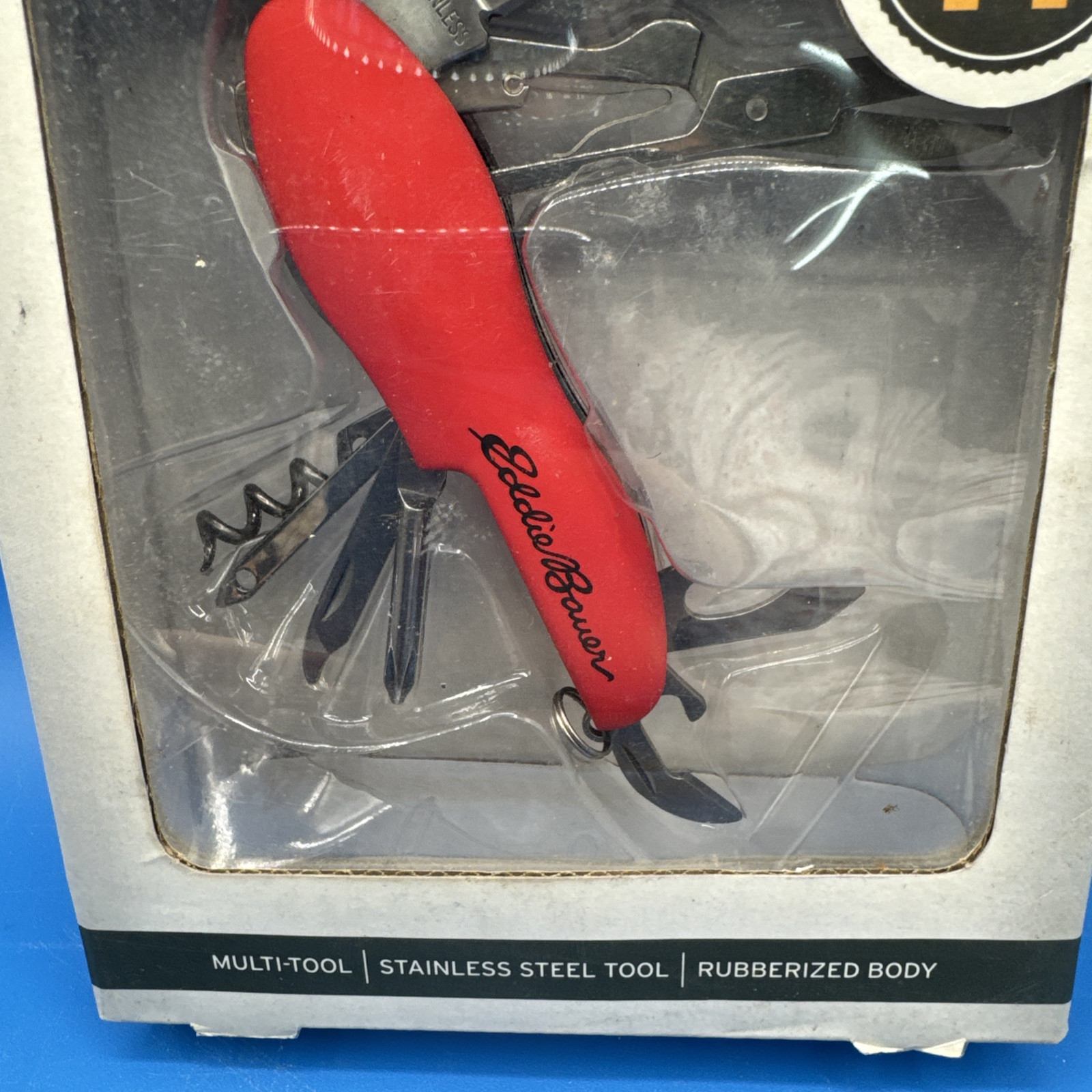 New 11 Function Adventure Knife Tool includes LED Light By Eddie Bauer Red