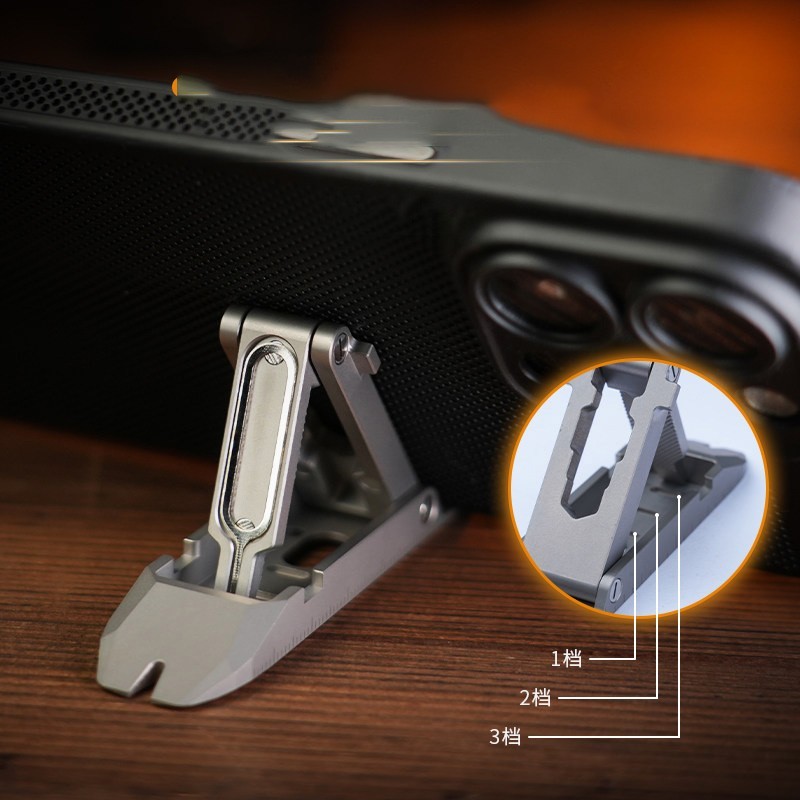 Titanium Alloy Pry Bar Phone Stand EDC Multi Tool Portable Pocket Tool